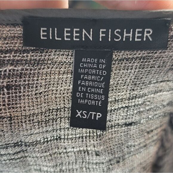 EILEEN FISHER Linen Blend Loose Weave Open Front Cardigan - Picture 8 of 8